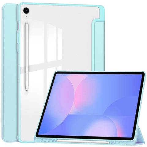 For Samsung Galaxy Tab S10 FE+ Case Clear Acrylic Leather Tablet Cover Support Auto Sleep  /  Wake