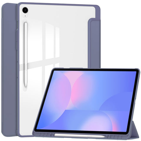 For Samsung Galaxy Tab S10 FE+ Case Clear Acrylic Leather Tablet Cover Support Auto Sleep  /  Wake