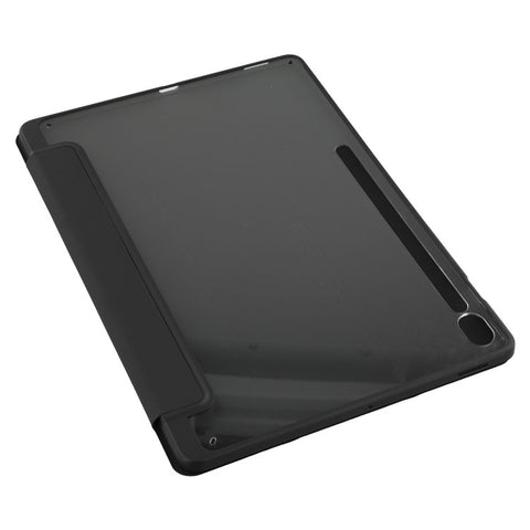 For Samsung Galaxy Tab S10 FE+ Case Skin-Touch Tri-Fold Stand PU Leather TPU Acrylic Clear Tablet Cover