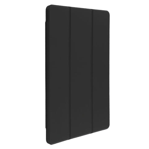 For Samsung Galaxy Tab S10 FE+ Case Skin-Touch Tri-Fold Stand PU Leather TPU Acrylic Clear Tablet Cover
