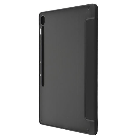 For Samsung Galaxy Tab S10 FE+ Case Skin-Touch Tri-Fold Stand PU Leather TPU Acrylic Clear Tablet Cover