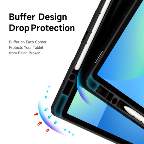 DUX DUCIS For Samsung Galaxy Tab S10 FE+ Case  Magi Series Detachable Origami Stand Leather+PC+TPU Clear Back Cover