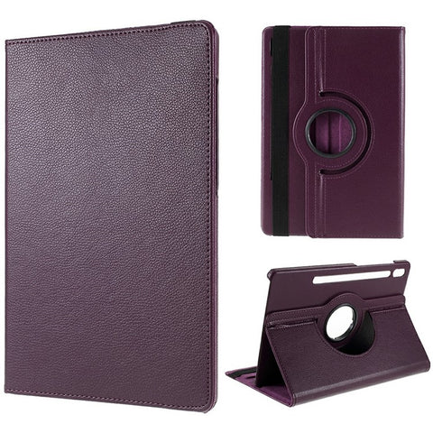 For Samsung Galaxy Tab S10 FE+ Case Rotating Stand PU Leather + PC Tablet Cover with Elastic Band