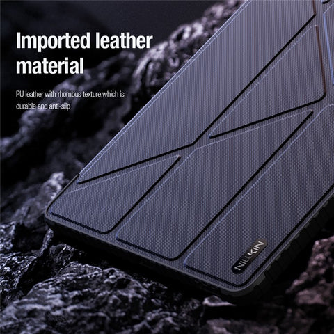 NILLKIN Bumper Leather Case Pro for Samsung Galaxy Tab S10 FE+ Slide Camera Lid Origami Stand Tablet Cover Auto Wake  /  Sleep