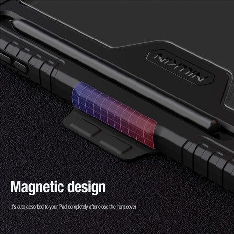NILLKIN Bumper Leather Case Pro for Samsung Galaxy Tab S10 FE+ Slide Camera Lid Origami Stand Tablet Cover Auto Wake  /  Sleep