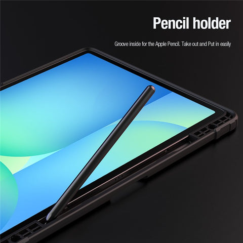 NILLKIN Bumper Leather Case Pro for Samsung Galaxy Tab S10 FE+ Slide Camera Lid Origami Stand Tablet Cover Auto Wake  /  Sleep