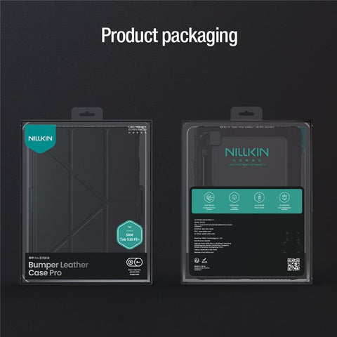 NILLKIN Bumper Leather Case Pro for Samsung Galaxy Tab S10 FE+ Slide Camera Lid Origami Stand Tablet Cover Auto Wake  /  Sleep