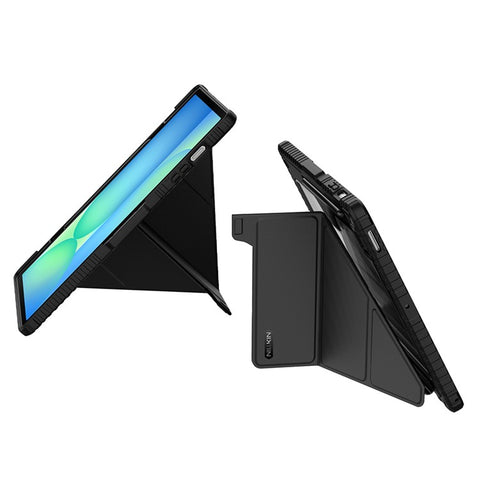 NILLKIN Bumper Leather Case Pro for Samsung Galaxy Tab S10 FE+ Slide Camera Lid Origami Stand Tablet Cover Auto Wake  /  Sleep
