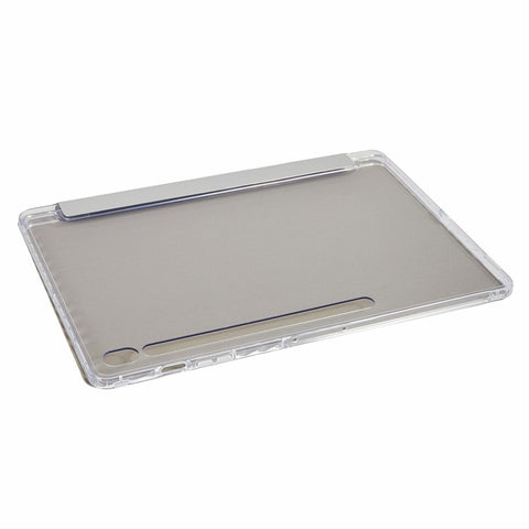 For Samsung Galaxy Tab S10 FE+ Case Tri-Fold Stand Leather + TPU + Acrylic Clear Back Tablet Cover