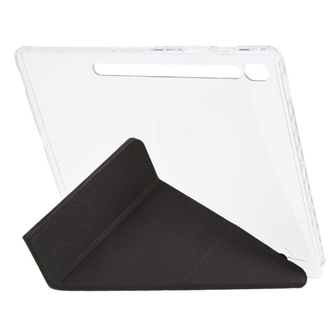 For Samsung Galaxy Tab S10 FE+ Case PU Leather Origami Stand Clear Tablet Cover