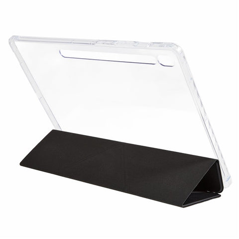 For Samsung Galaxy Tab S10 FE+ Case PU Leather Origami Stand Clear Tablet Cover