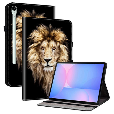 For Samsung Galaxy Tab S10 FE+ Leather Case Pattern Printed Stand Tablet Cover with Card Slots