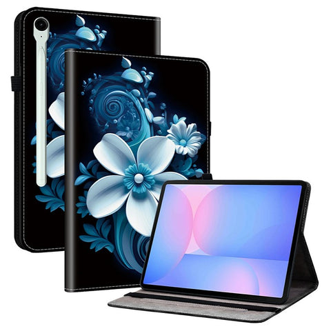 For Samsung Galaxy Tab S10 FE+ Leather Case Pattern Printed Stand Tablet Cover with Card Slots