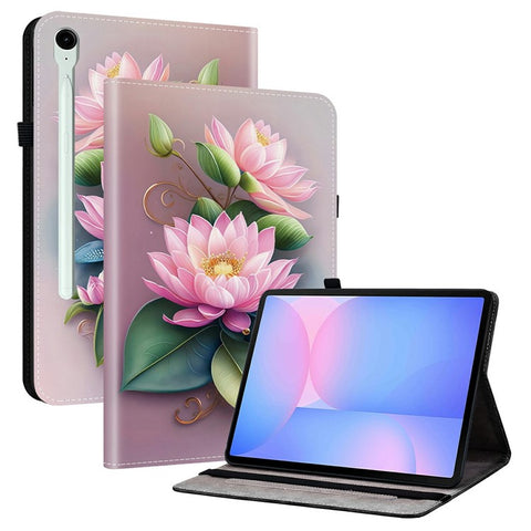 For Samsung Galaxy Tab S10 FE+ Leather Case Pattern Printed Stand Tablet Cover with Card Slots
