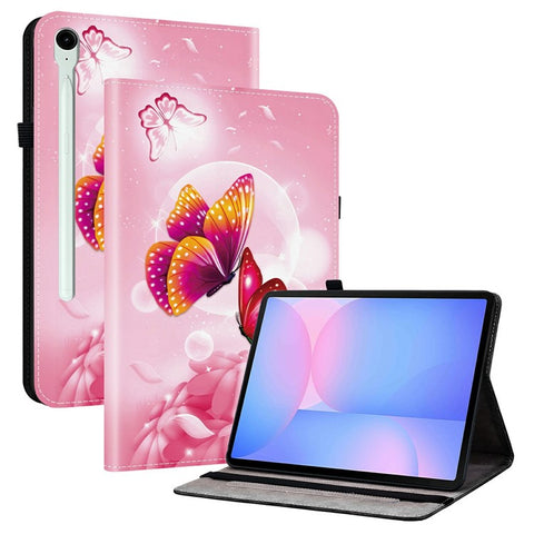 For Samsung Galaxy Tab S10 FE+ Leather Case Pattern Printed Stand Tablet Cover with Card Slots