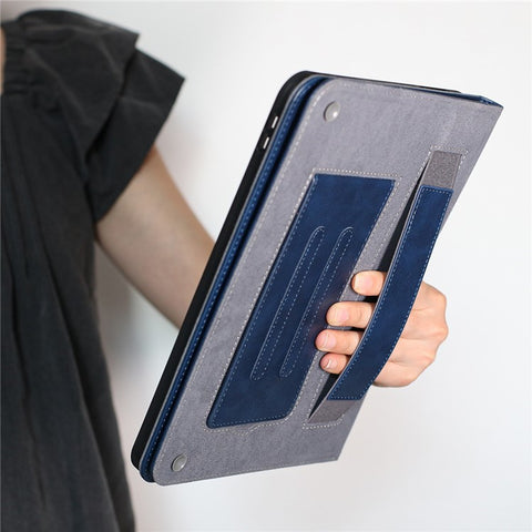 For Samsung Galaxy Tab S10 FE+ Stand Case Auto Wake / Sleep PU Leather Tablet Cover with Wallet / Hand Strap