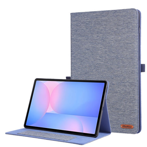 For Samsung Galaxy Tab S10 FE+ Leather Case Card Holder Cloth Texture Tablet Stand Cover