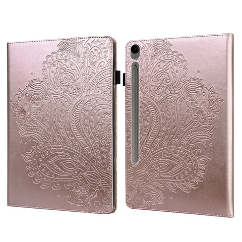 For Samsung Galaxy Tab S10 FE+ Case Peacock Flower Pattern Card Holder Leather Tablet Cover