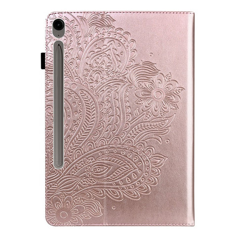 For Samsung Galaxy Tab S10 FE+ Case Peacock Flower Pattern Card Holder Leather Tablet Cover