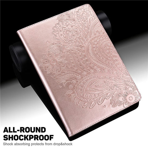 For Samsung Galaxy Tab S10 FE+ Case Peacock Flower Pattern Card Holder Leather Tablet Cover