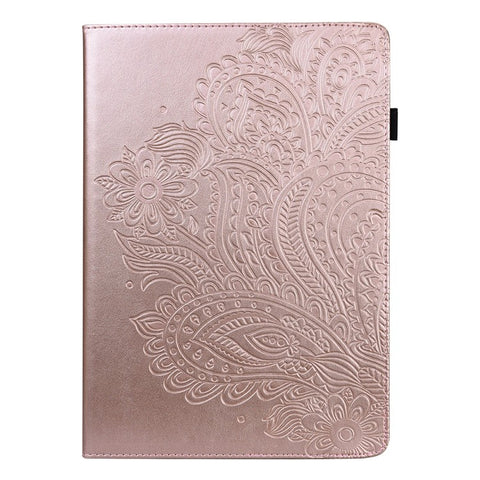 For Samsung Galaxy Tab S10 FE+ Case Peacock Flower Pattern Card Holder Leather Tablet Cover