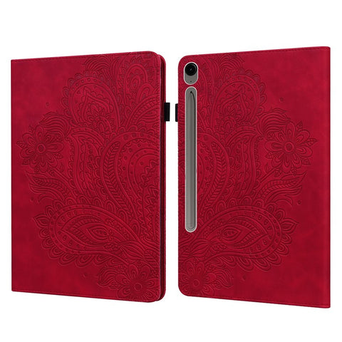 For Samsung Galaxy Tab S10 FE+ Case Peacock Flower Pattern Card Holder Leather Tablet Cover