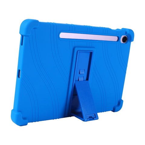 For Samsung Galaxy Tab S10 FE+ Silicone Case with Kickstand Rugged Protective Cover