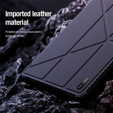 NILLKIN Bumper Leather Case Pro for Samsung Galaxy Tab S10 FE / S9 Slide Camera Lid Origami Stand Tablet Cover Auto Wake  /  Sleep