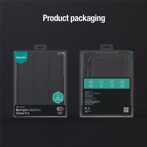 NILLKIN Bumper Leather Case Pro for Samsung Galaxy Tab S10 FE / S9 Slide Camera Lid Origami Stand Tablet Cover Auto Wake  /  Sleep