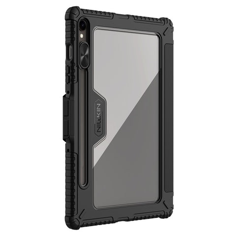 NILLKIN Bumper Leather Case Pro for Samsung Galaxy Tab S10 FE / S9 Slide Camera Lid Origami Stand Tablet Cover Auto Wake  /  Sleep