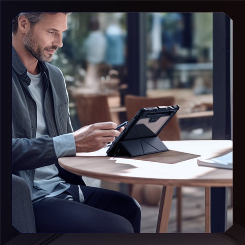 NILLKIN Bumper Leather Case Pro for Samsung Galaxy Tab S10 FE / S9 Slide Camera Lid Origami Stand Tablet Cover Auto Wake  /  Sleep