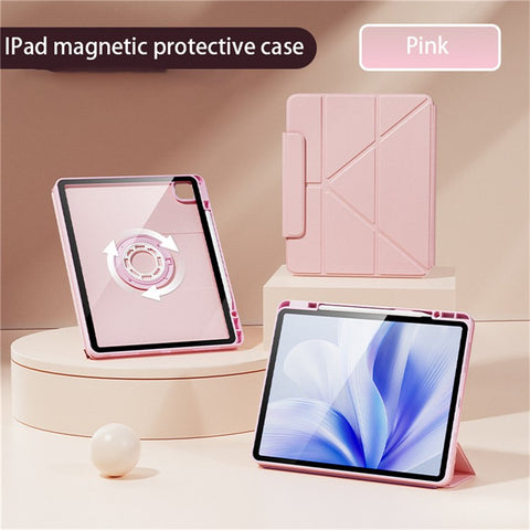 Tablet Case For iPad Air 13 (2026) / (2025) / (2024) / iPad Pro 12.9 (2022) / (2021) / (2020) / (2018) , Stand Magnetic Detachable Cover with Auto Sleep Wake