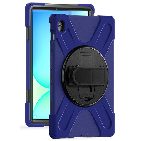 For Samsung Galaxy Tab S10 FE+ SM-X620 /  SM-X626B Case Rotary Kickstand PC+Silicone Hand Strap Tablet Cover