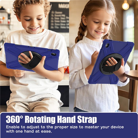 For Samsung Galaxy Tab S10 FE+ SM-X620 /  SM-X626B Case Rotary Kickstand PC+Silicone Hand Strap Tablet Cover