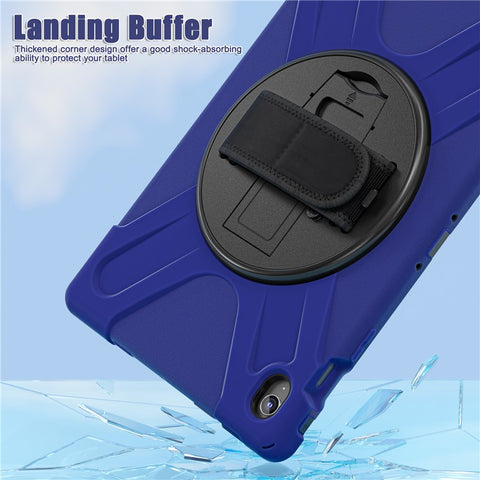 For Samsung Galaxy Tab S10 FE+ SM-X620 /  SM-X626B Case Rotary Kickstand PC+Silicone Hand Strap Tablet Cover