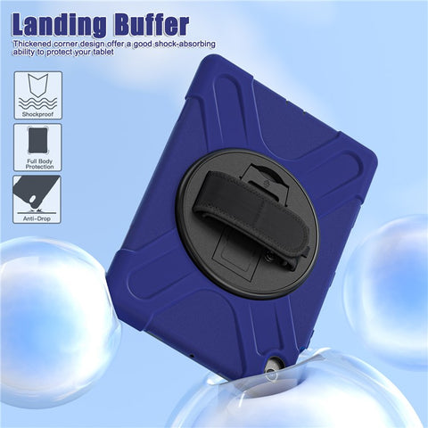 For Samsung Galaxy Tab S10 FE+ SM-X620 /  SM-X626B Case Rotary Kickstand PC+Silicone Hand Strap Tablet Cover