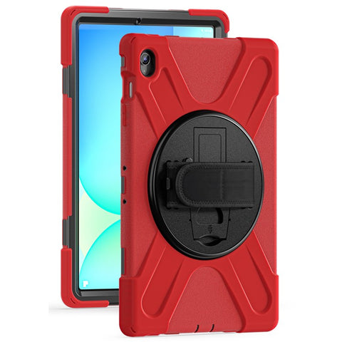 For Samsung Galaxy Tab S10 FE+ SM-X620 /  SM-X626B Case Rotary Kickstand PC+Silicone Hand Strap Tablet Cover