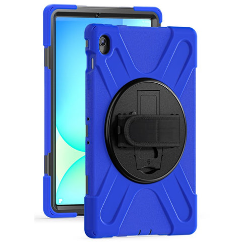For Samsung Galaxy Tab S10 FE+ SM-X620 /  SM-X626B Case Rotary Kickstand PC+Silicone Hand Strap Tablet Cover