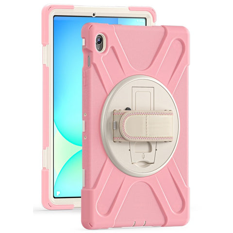For Samsung Galaxy Tab S10 FE+ SM-X620 /  SM-X626B Case Rotary Kickstand PC+Silicone Hand Strap Tablet Cover
