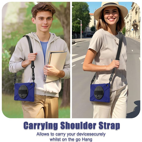For Samsung Galaxy Tab S10 FE+ SM-X620  /  SM-X626B Kickstand Case TPU PC Silicone Tablet Cover with Shoulder Strap