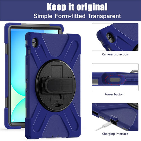 For Samsung Galaxy Tab S10 FE+ SM-X620  /  SM-X626B Kickstand Case TPU PC Silicone Tablet Cover with Shoulder Strap