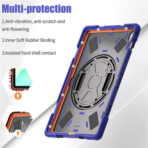 For Samsung Galaxy Tab S10 FE+ SM-X620  /  SM-X626B Kickstand Case TPU PC Silicone Tablet Cover with Shoulder Strap