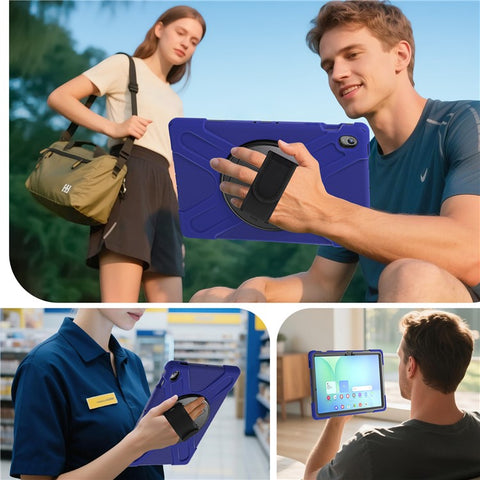 For Samsung Galaxy Tab S10 FE+ SM-X620  /  SM-X626B Kickstand Case TPU PC Silicone Tablet Cover with Shoulder Strap