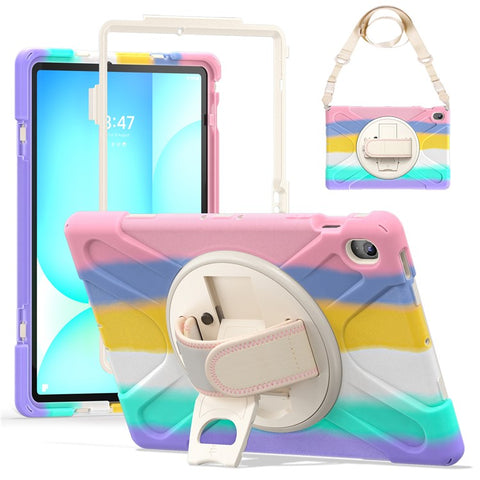For Samsung Galaxy Tab S10 FE+ SM-X620  /  SM-X626B Kickstand Case TPU PC Silicone Tablet Cover with Shoulder Strap