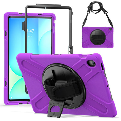 For Samsung Galaxy Tab S10 FE+ SM-X620  /  SM-X626B Kickstand Case TPU PC Silicone Tablet Cover with Shoulder Strap
