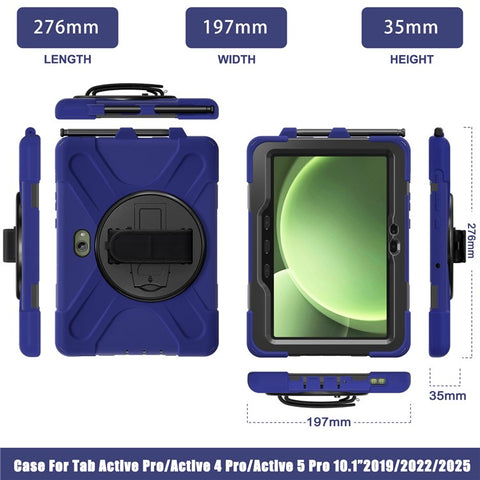 For Samsung Galaxy Tab Active5 Pro X350 / X356B / Active Pro T540 / T545 / T547 / Active4 Pro T630 / T636 Case Kickstand PC+Silicone Tablet Cover