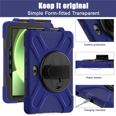 For Samsung Galaxy Tab Active5 Pro X350 / X356B / Active Pro T540 / T545 / T547 / Active4 Pro T630 / T636 Kickstand Case Cover with Shoulder Strap