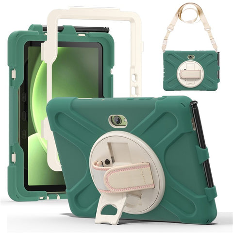 For Samsung Galaxy Tab Active5 Pro X350 / X356B / Active Pro T540 / T545 / T547 / Active4 Pro T630 / T636 Kickstand Case Cover with Shoulder Strap
