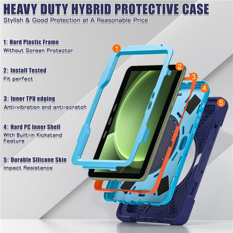 For Samsung Galaxy Tab Active5 Pro X350 / X356B / Active Pro T540 / T545 / T547 / Active4 Pro T630 / T636 Case TPU + PC + Silicone Cover Kickstand