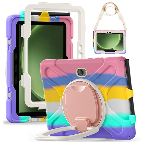 For Samsung Galaxy Tab Active5 Pro X350 / X356B / Active Pro T540 / T545 / T547 / Active4 Pro Case with Shoulder Strap TPU + PC + Silicone Kickstand